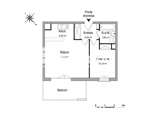Location Appartement 2 pièces 43.15 m² - 44 AV DU DOCTEUR SCHWEITZER Perpignan 66000