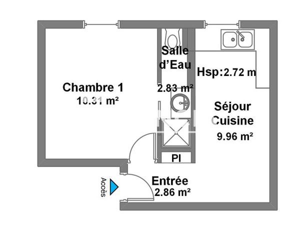 Location Studio 26.13 m² - 1-3 AVENUE BERTHELOT Draveil 91210