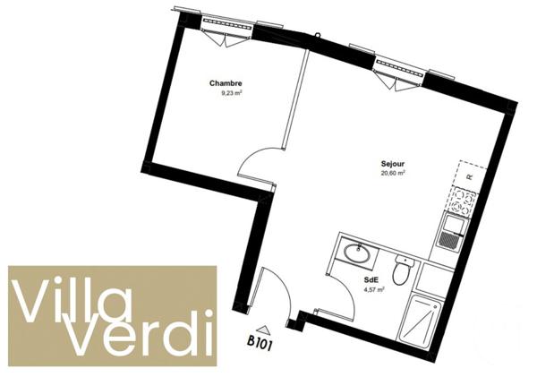 Appartement F2 à vendre  2 pièces - 34,40 m2 CHAMPS SUR MARNE - 77