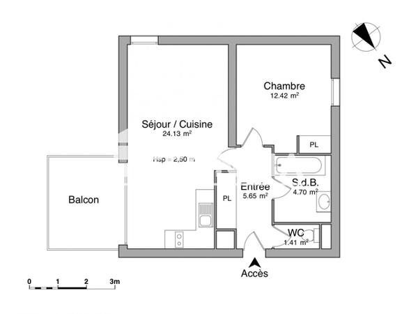 Location Appartement 2 pièces 48.31 m² - 115 ROUTE D'UZES Nimes 30000