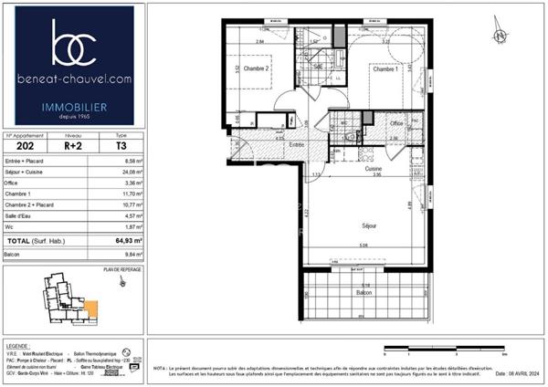 SARZEAU Appartement 3 pièces 63 m²
