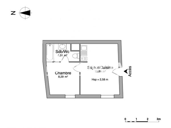 Location Appartement 2 pièces 28.41 m² - 23 RUE DE CLEVES Charleville Mezieres 08000
