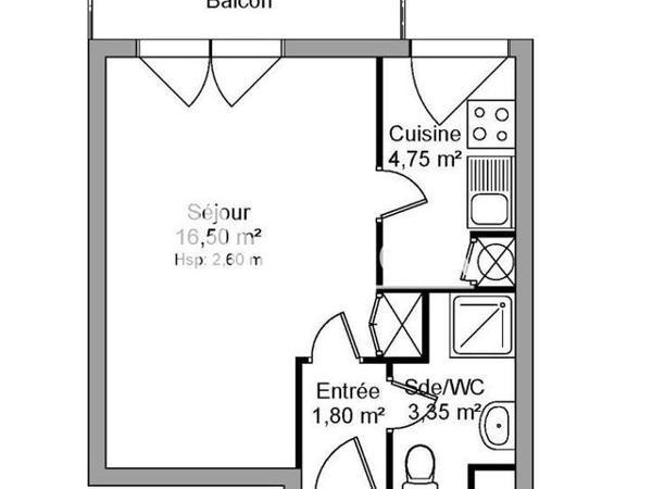 Location Studio 26.4 m² - 3-3BIS AVENUE GALOIS Bourg La Reine 92340