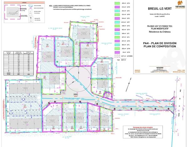 NOUVEAU LOTISSEMENT/BREUIL LE VERT (60) Terrain à vendre de 247 m² VIABILISE