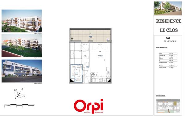 Appartement à vendre    2 pièces • 42,53 m2 Longlaville