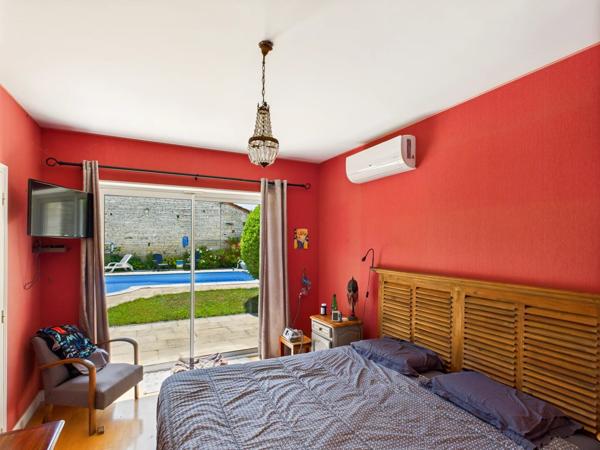 A proximité de Ruffec, magnifique maison en pierre de caractère offrant cinq chambres avec jardin, piscine et dépendances