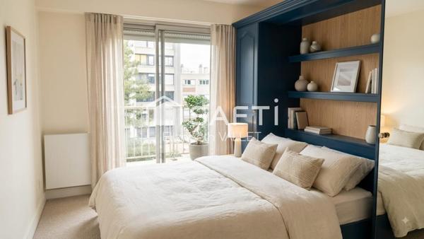 Appartement rare 2 pièces vu sur jardin