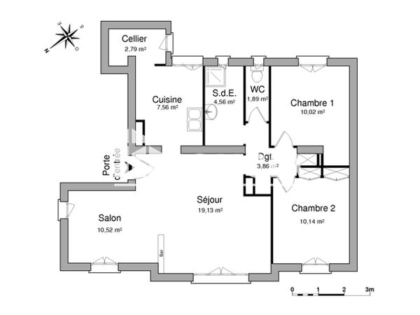 Location Appartement 4 pièces 70.47 m² - 8 RUE DOCTEUR ROUX Caen 14000