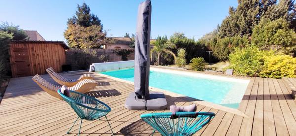 Villa T4 Plain pied piscine et double garage Salleles d'Aude