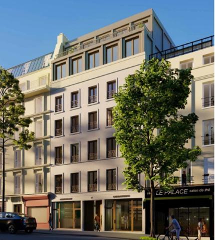 appartement T2 neuf dans immeuble restauré à vendre PARIS 17e, surface 43,90 m2 + terrasse 13,80 m2