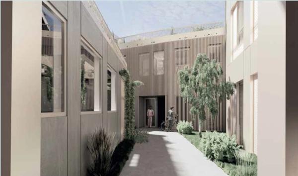 appartement T2 neuf dans immeuble restauré à vendre PARIS 17e, surface 43,90 m2 + terrasse 13,80 m2