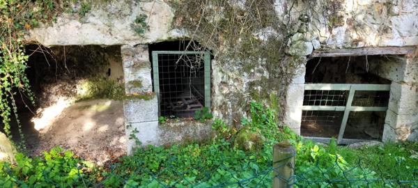 MAISON TROGLODYTIQUE  AVEC CAVES ET TERRAINS