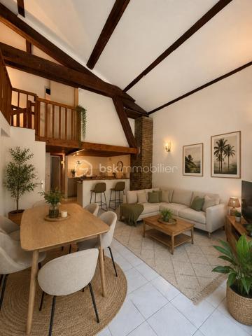 Coup de coeur pour cet appartement en duplex de type 3 situé rue du Joly à Lentilly.
Dans une petite maison de deux logements, ce bien situé en 1er et 2ème (et dernier étage), vous offre un emplacement géographique exceptionnel - 
Au 1er niveau, une pièce de vie avec belle hauteur sous plafond, coin cuisine (non aménagée), une salle de bain, une buanderie/cellier, un toilette.
Au 2ème et dernier niveau, deux chambres mansardées, une petite mezzanine (pour rangement ou espace bibliothèque)
Huisseries en dble vitrage - chauffage individuel électrique- Au rez de chaussée, une vaste cave, et un espace sécurisé pour vélos.
Le village se trouve à  minutes à pieds - Gare SNCF à proximité (direction Vieux Lyon).
Charges annuelles  180 euros (assurance copropriété)
Une visite, un coup de coeur, un achat .......
L'aménagement des pièces est issu de l'IA pour vous permettre une meilleure projection.