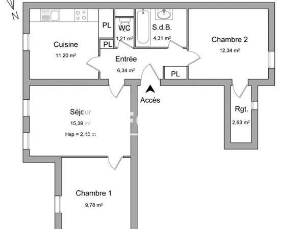 Location Appartement 3 pièces 63.2 m² - 9 RUE VOLTAIRE Narbonne 11100