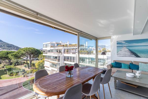 Appartement 2/ 3 pièces belle vue mer dans une résidence avec piscine, tennis, parc et plage.