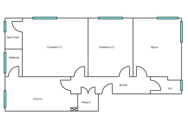 Appartement 3 pièce(s) 2 chambre(s) 58.17 m²