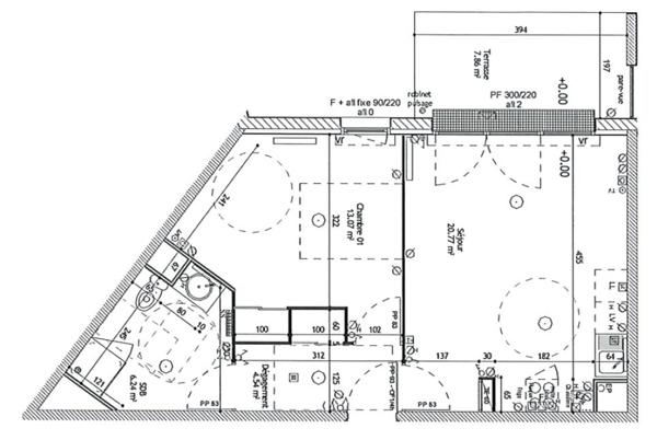 Appartement 2 pièce(s) 1 chambre(s) 44.62 m²