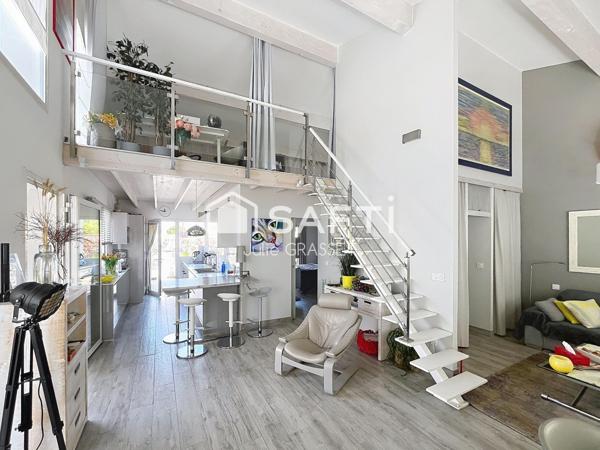 MAISON STYLE LOFT AVEC GRAND GARAGE ET EXTERIEURS