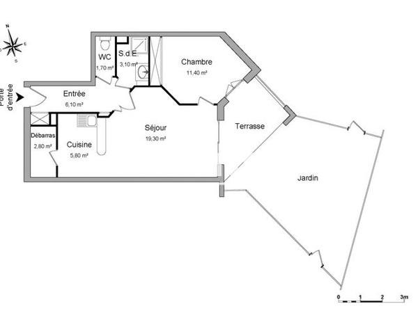 Location Appartement 2 pièces 50.2 m² - 22 ALLEE DES ACACIAS Lons 64140