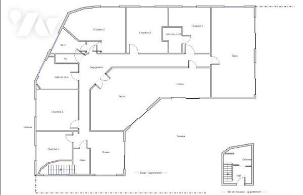 APPARTEMENT TOIT TERRASSE T7  et LOCAL PROFESSIONNEL 444 m²