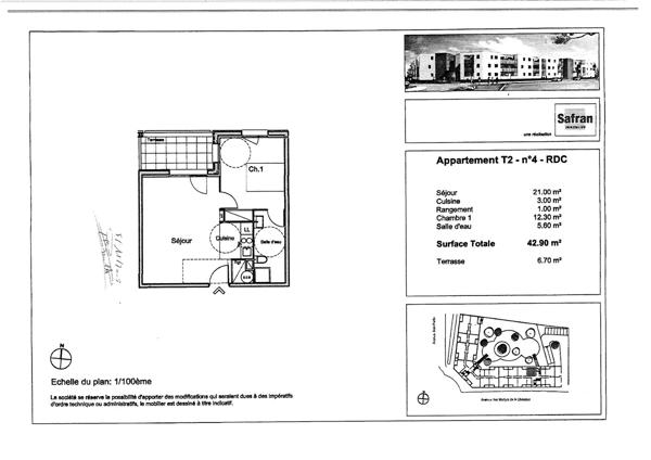 Appartement à louer Merignac : 2 pièces, 42m² avec 1 chambre(s) à 820€ - AJP Immobilier Bordeaux Saint-Augustin