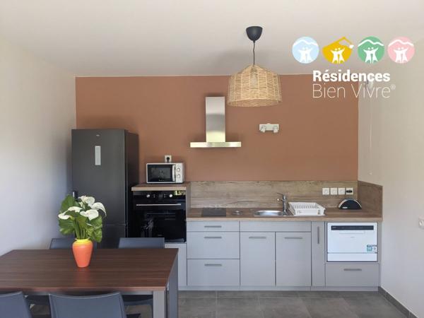 Appartement T2 meublé avec terrasse - RÉSIDENCE BIEN VIVRE DE LOIRE-SUR-RHÔNE - Résidence pour séniors