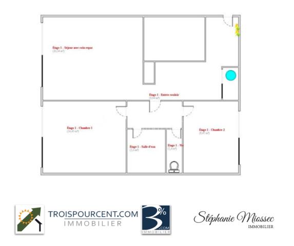 Appartement
                                                                                                                                                                                                                                                                                                                        3 pièce(s)                                                                                                                                                                                                          2 chambre(s)                                                                                                                                                                                                          60.88  m²