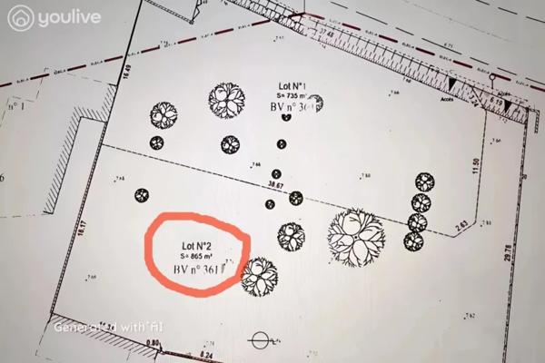 Rare sur le secteur : terrain libre de constructeur – 865 m²