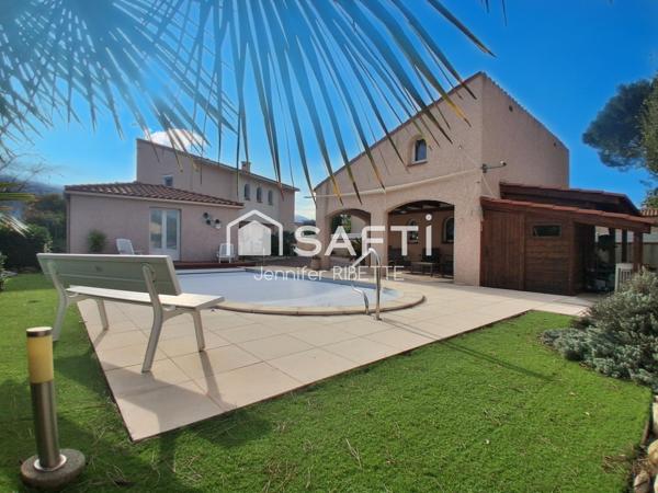 Villa 149 m² - 1238 m² - 4 ch + bureau - piscine