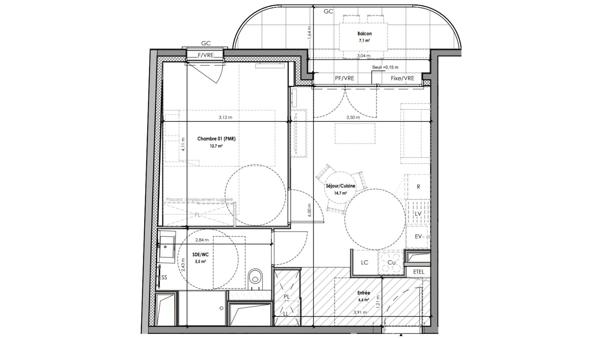 Appartement à vendre 2 pièces 40 m² Chamalières
