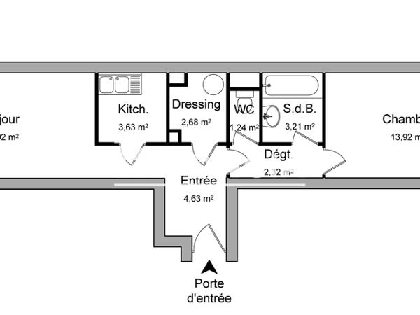Location Appartement 2 pièces 46.89 m² - 38-40 RUE SAINTE BAUME Marseille 13010