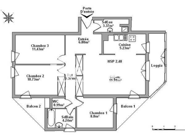 Location Appartement 4 pièces 79.12 m² - 220 AVENUE SAINTE MARGUERITE Nice 06200