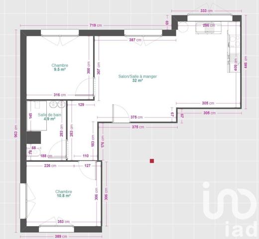 Appartement 3 pièces de 57 m² à Mont-de-Marsan (40000)