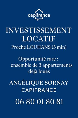 Investissement locatif – Bâtiment horizontal avec 3 appartements – Terrain 1 073 m² proche de LOUHANS (71)