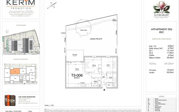 Appartement à vendre    3 pièces • 69,20 m2 Guilers