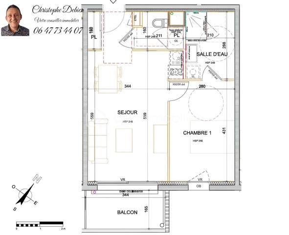 Appartement de 44 m²