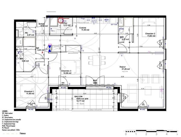 Appartement 4 pièces de 107 m² à Bayonne (64100)