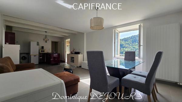 Ardèche, St Sauveur de Montagut, maison de 74m², 3 chambres, garage, caves, terrain 500m². Exposition sud, vue dégagée.