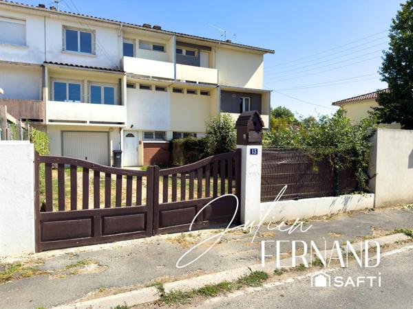 Maison de ville sur 3 niveaux avec garage & jardin