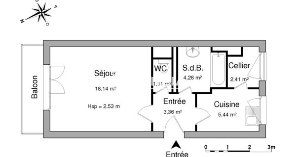 Location Studio 34.94 m² - Lille 59800