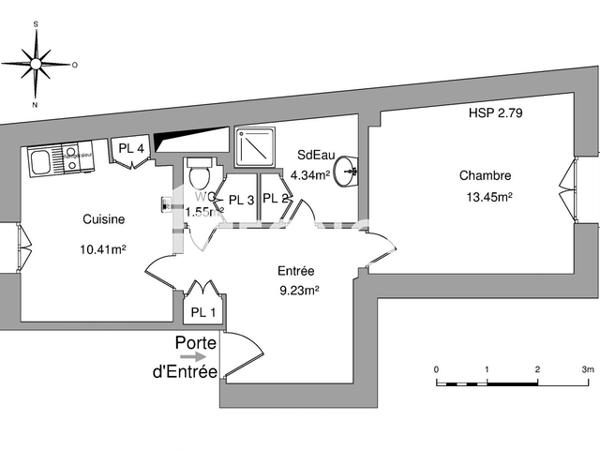 Location Studio 38.98 m² - 178 RUE GIRAUDEAU Tours 37000