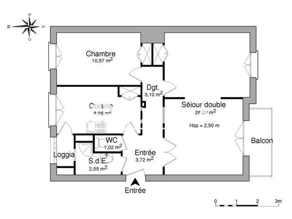 Location Appartement 2 pièces 53.4 m² - 42 BOULEVARD DALBY Nantes 44000