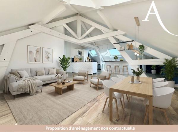 TERVILLE en dernier étage - T3 rénové (94m²) faibles charges - coup de coeur