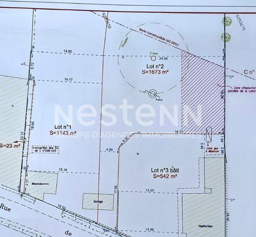 Terrain à batir libre de constructeur d'environ 1143 m2 à Saint Joachim