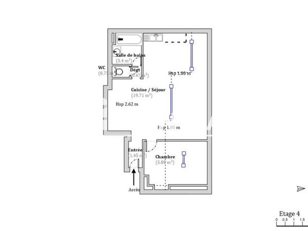 Location Studio 29.66 m² - 3 RUE DE LA CONVENTION Villeurbanne 69100