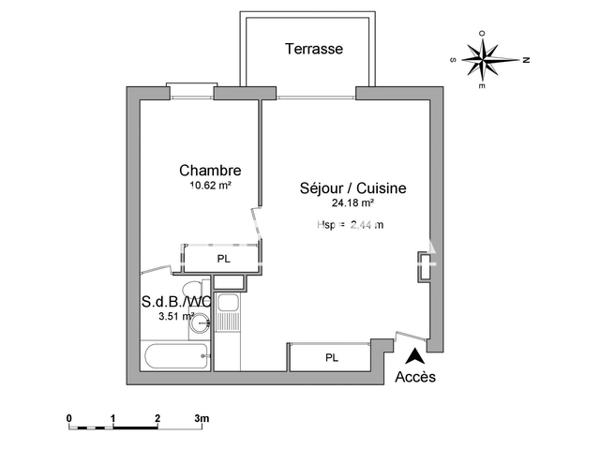 Location Appartement 2 pièces 38.31 m² - 77 ROUTE DU CHAMBON Marsac Sur L'isle 24430
