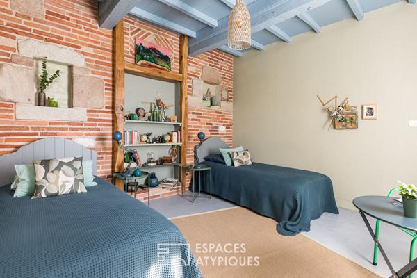 Ancienne ferme rénovée avec loft au coeur des vignes