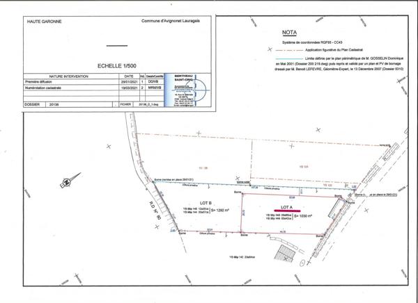 Terrain à vendre à AVIGNONET-LAURAGAIS de 1030m²