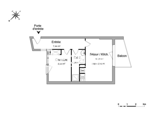 Location Appartement 2 pièces 37.33 m² - 137 RUE DE LA GIBAUDERIE Poitiers 86000
