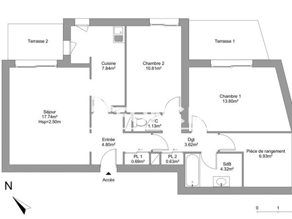 Location Appartement 3 pièces 74 m² - 2 RUE DESMAZES ET 3 BIS RUE DES PINS Montpellier 34000